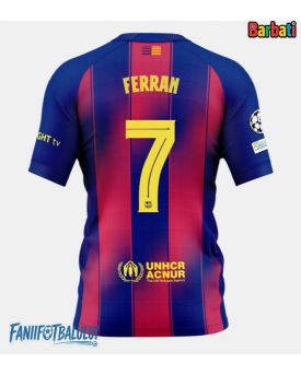 Barcelona Ferran Torres #7 Tricou Fotbal Replică 2025-26 Barbati Acasa